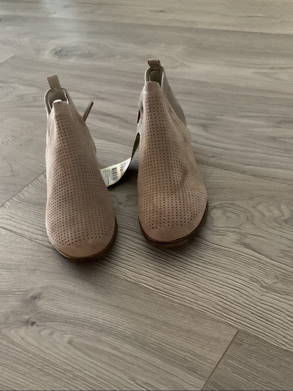 Toms Dusty Taupe Perforated Slip-On Ankle Booties